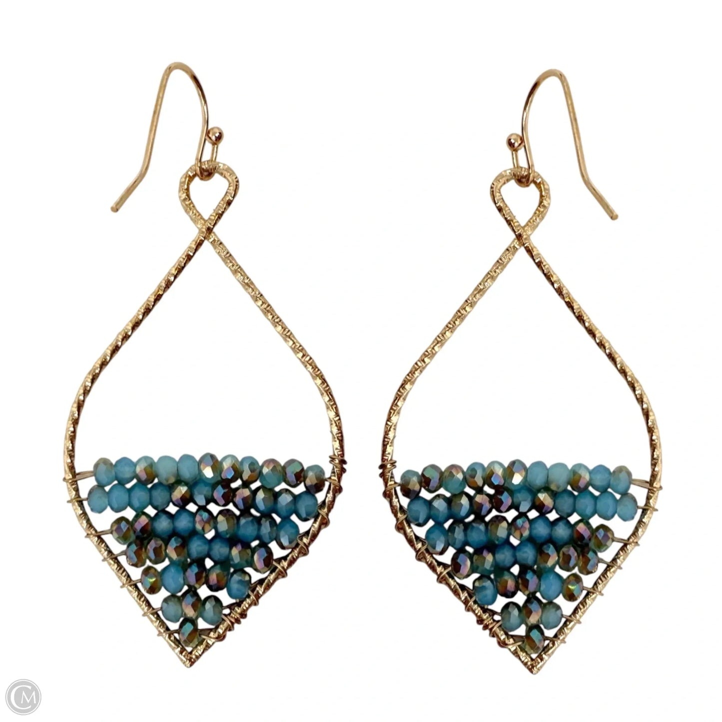 Faceted Multi Row Layered Beads Dangle Earrings
