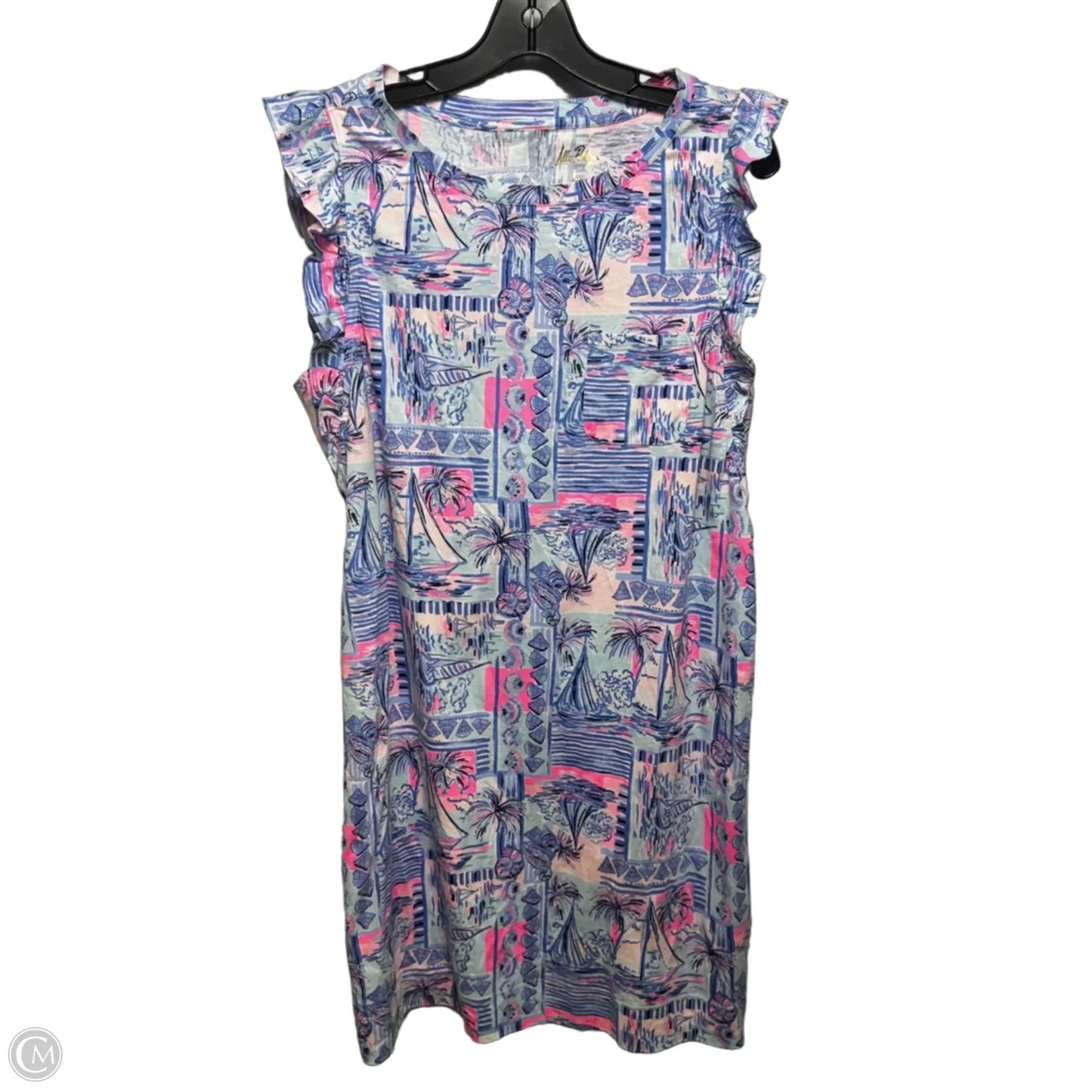 Laina Dress Designer By Lilly Pulitzer In Whisper Blue Yeah Buoy, Size: L