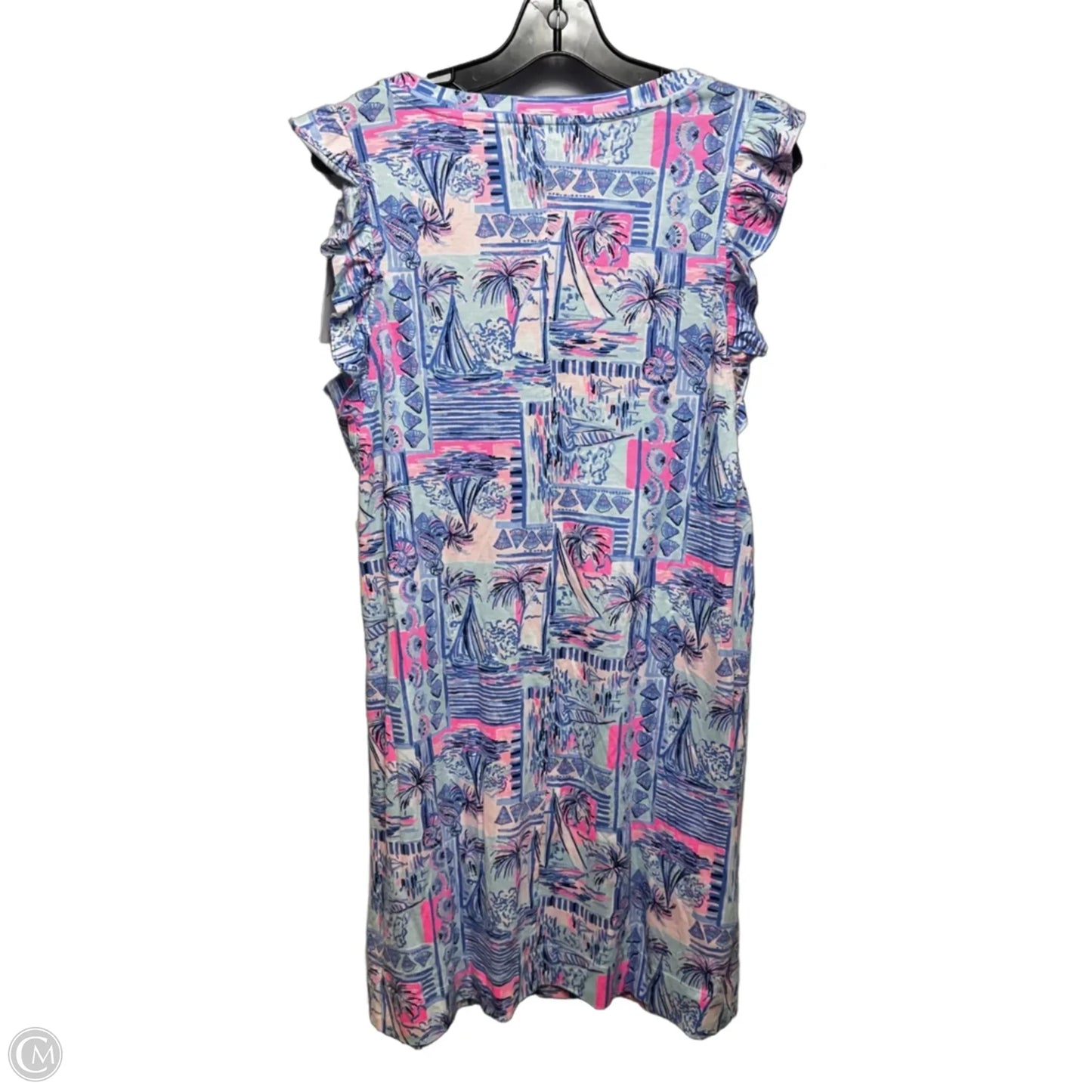 Laina Dress Designer By Lilly Pulitzer In Whisper Blue Yeah Buoy, Size: L