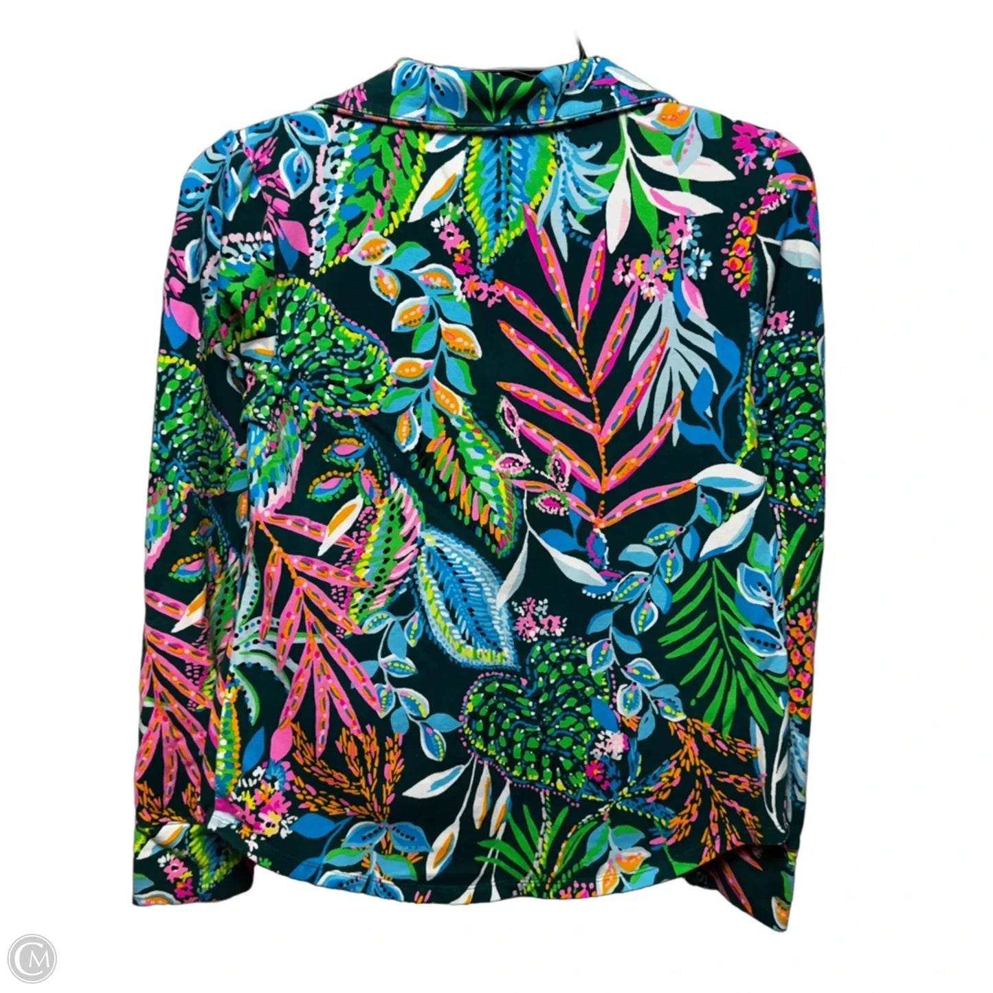 Leona Zip Jacket Designer By Lilly Pulitzer In Green & Pink, Size: XS