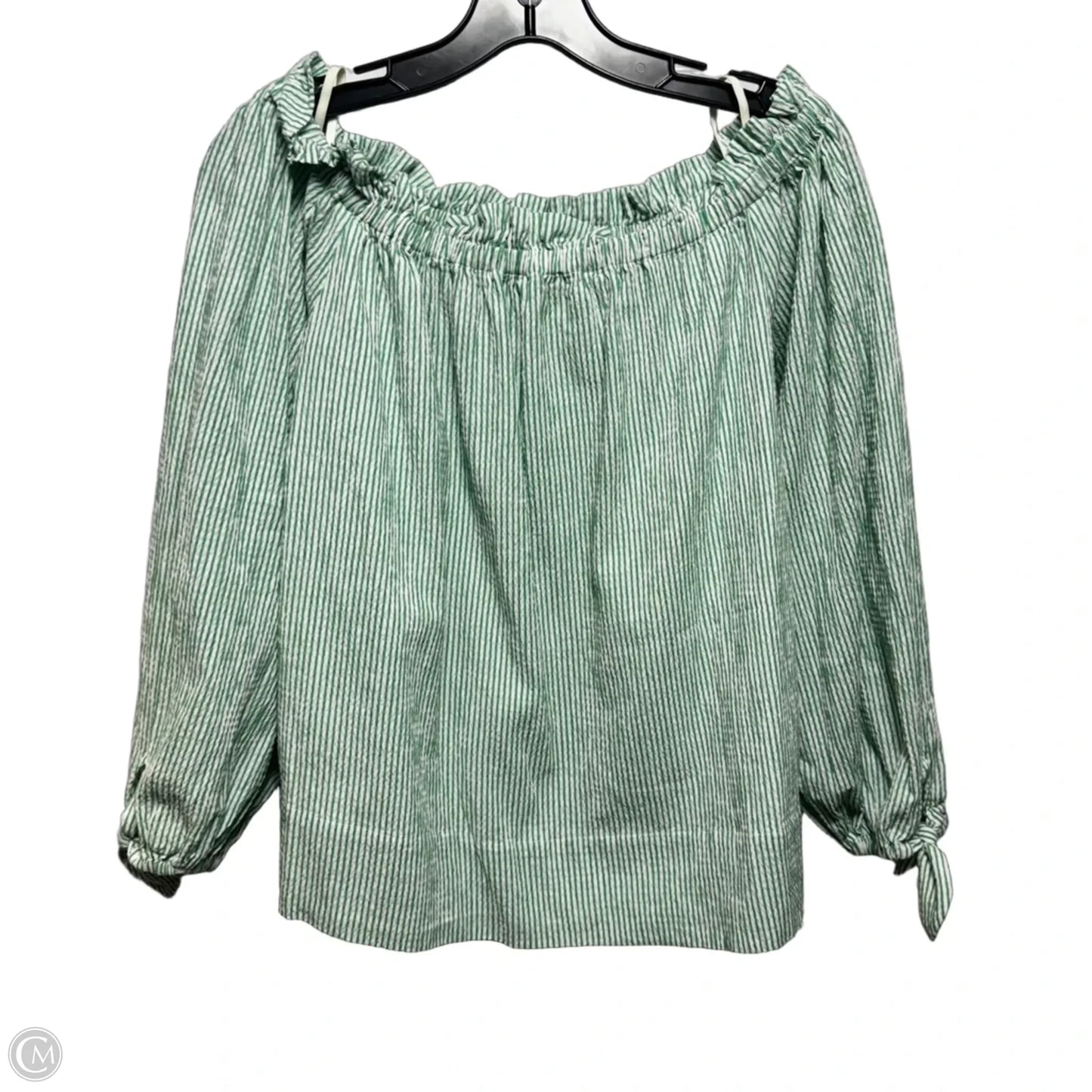 Jamielynn Off The Shoulder Top Designer By Lilly Pulitzer In Spearmint Harbor Stripe, Size: M