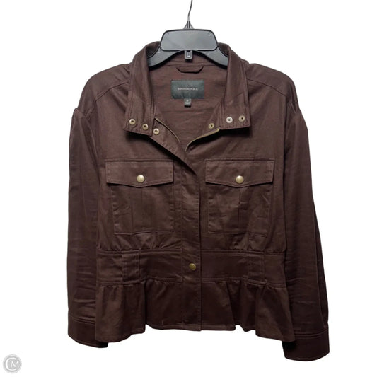 Linen Blend Jacket Other By Banana Republic In Brown, Size: M