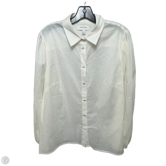 Top Long Sleeve By Banana Republic In Cream, Size: Xl