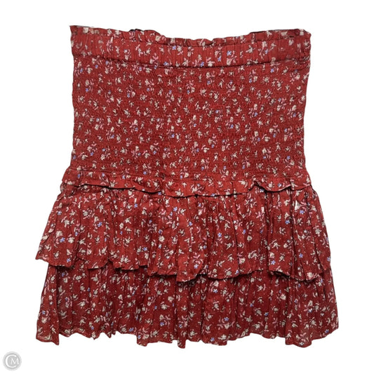 Smocked Skirt Designer By Isabel Marant Etoile In Maroon, Size: Xs (36)