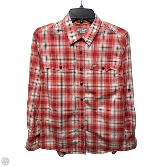 Rebar Top Long Sleeve By Ariat In Plaid Pattern, Size: S