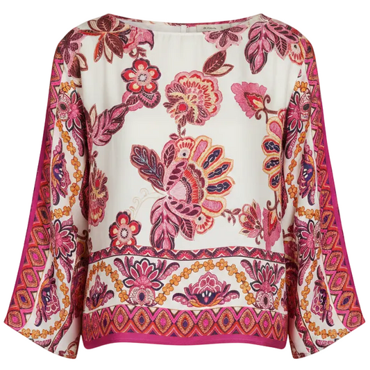 Top Long Sleeve By Zara In Floral Print, Size: M