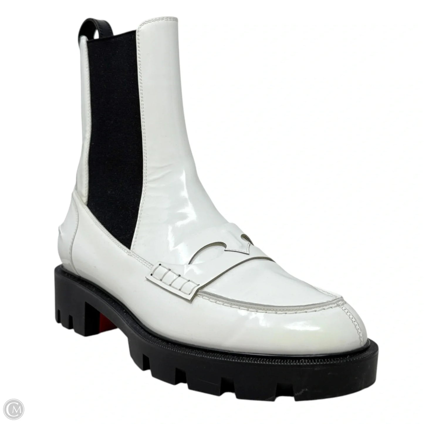 Montezu Lug  Boots Luxury Designer By Christian Louboutin In White, Size: 9.5 (39.5)