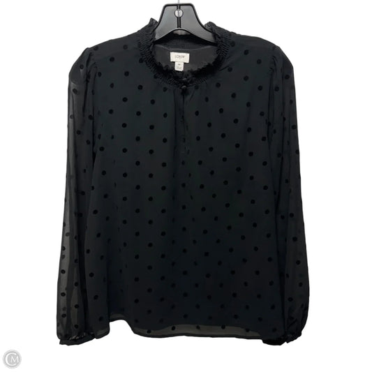 Keyhole Top Long Sleeve By J. Crew In Black, Size: M