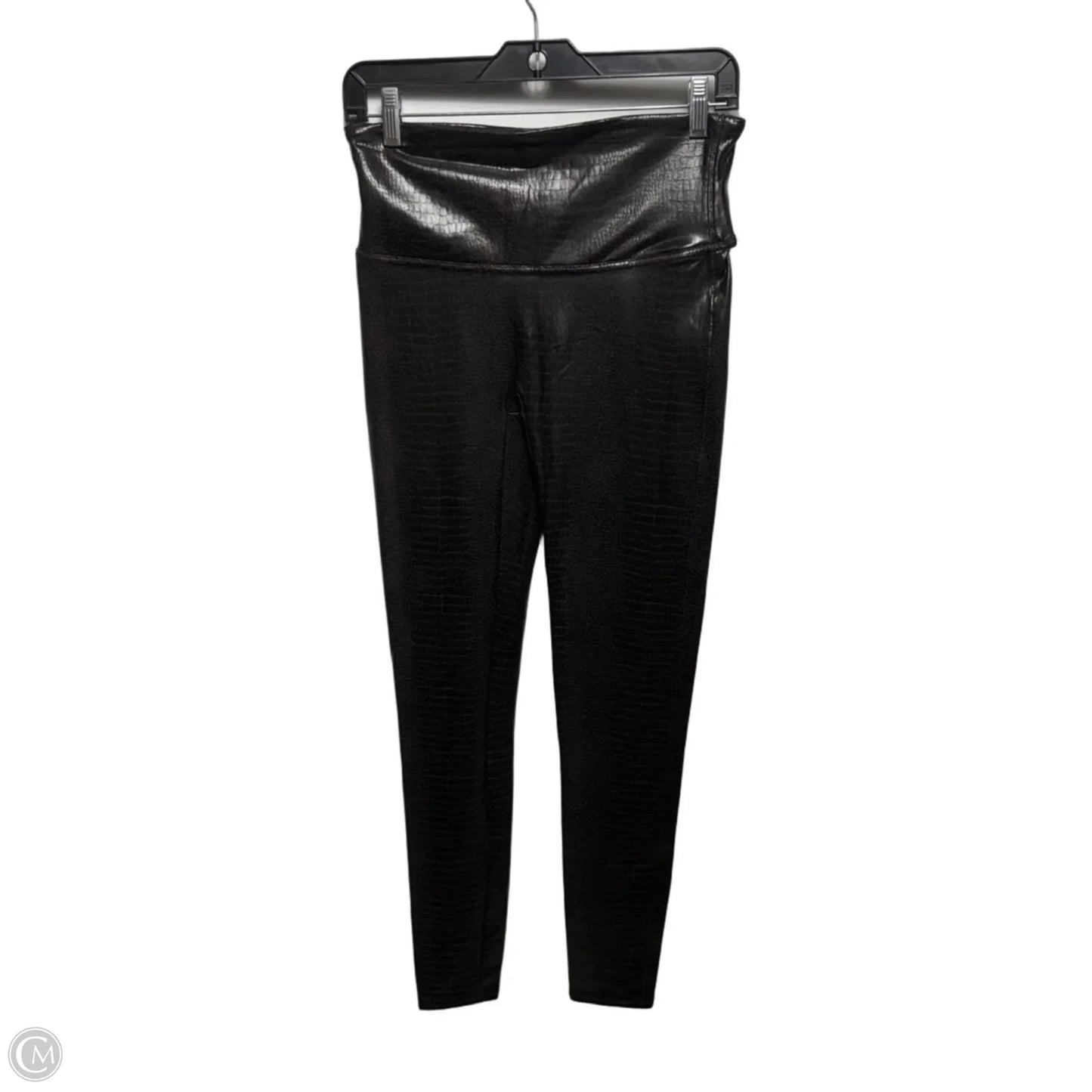 Faux Leather Croc Shine Leggings By Spanx In Brown, Size: L
