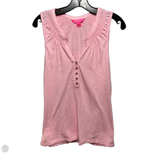 Top Sleeveless Designer By Lilly Pulitzer In Pink, Size: L