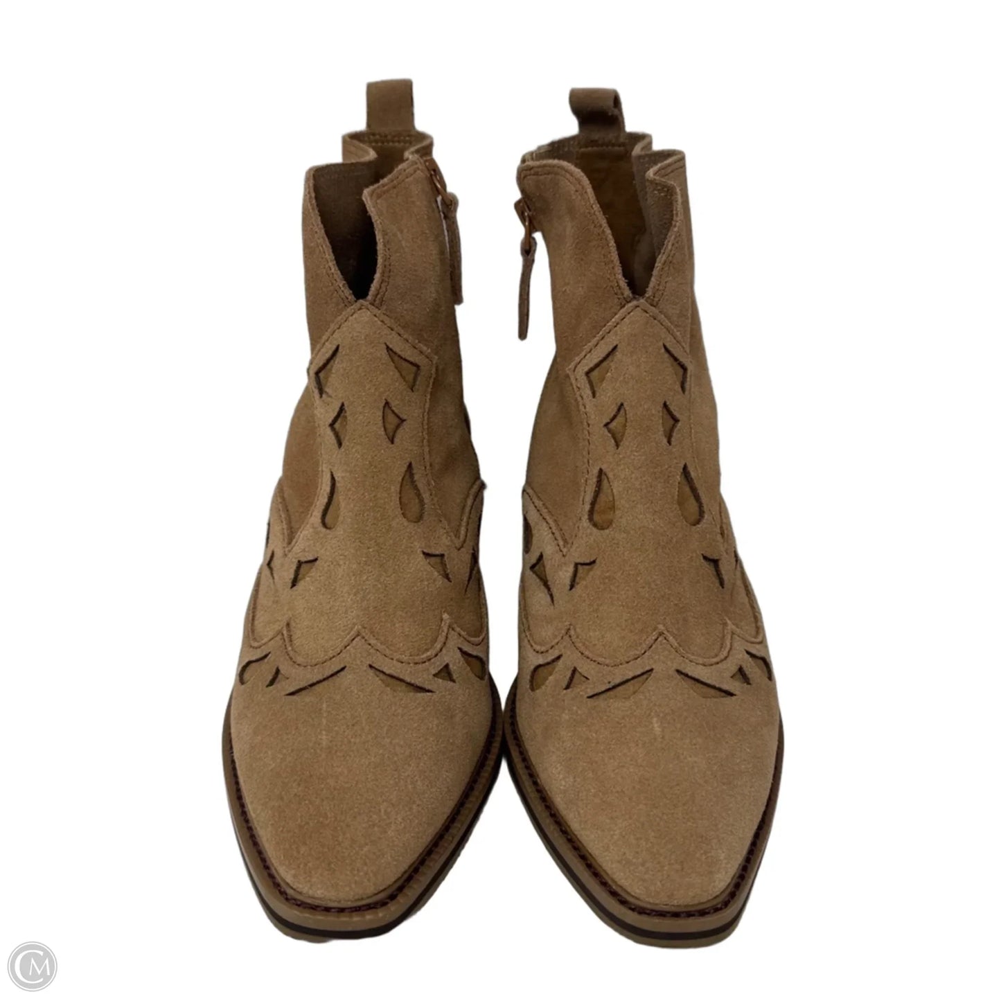 Cliff Suede Boots Ankle Heels By Kelsi Dagger In Tan, Size: 7