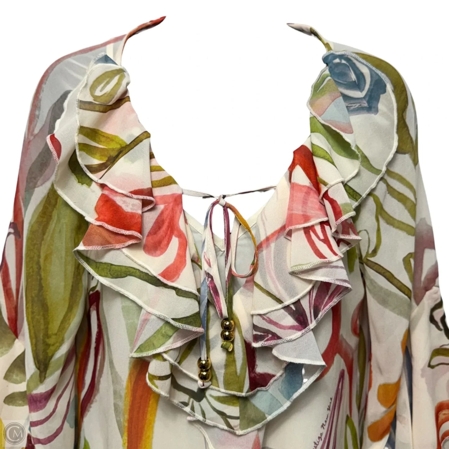 Bimini Ruffle Caftan Midi Dress By Mestiza In Floral Print, Size: S