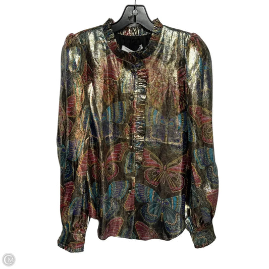 Silk Blend Top Long Sleeve By Trina Turk In Multi-colored, Size: S
