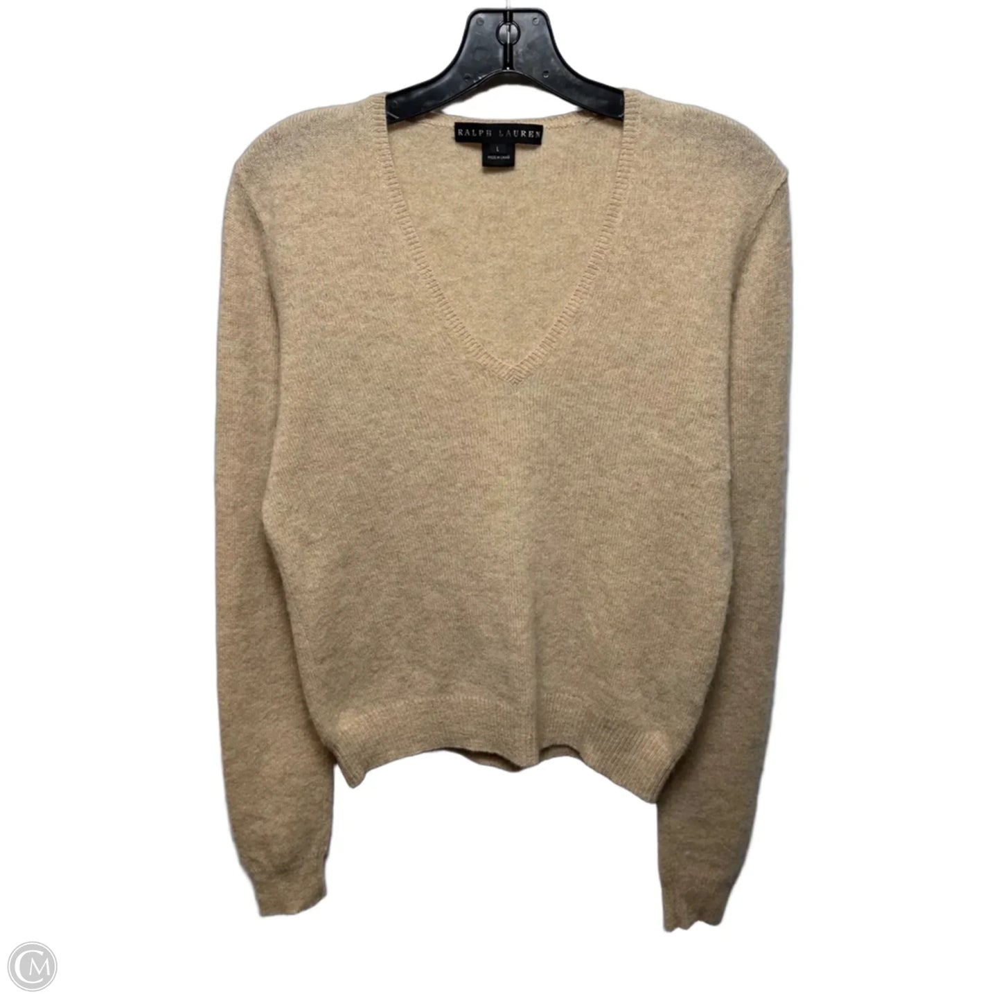 Sweater Cashmere By Ralph Lauren Black Label In Tan, Size: L