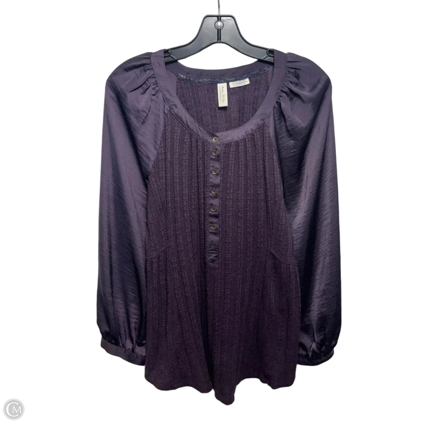 Top Long Sleeve By Anthropologie In Purple, Size: L