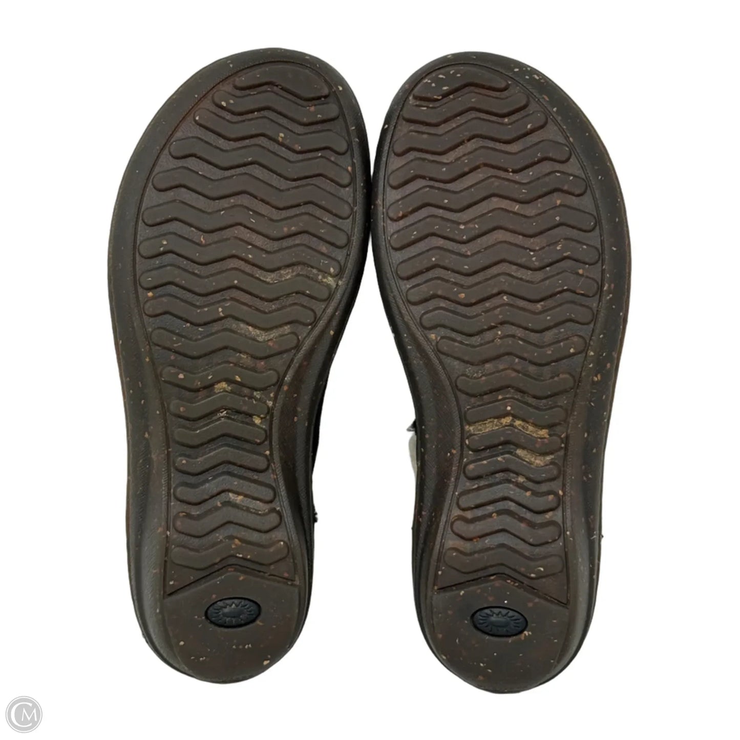 Bettey Black Suede Shearling Clog Slippers Designer By Ugg In Black & Cream, Size: 8