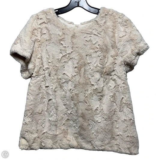 Top Short Sleeve By Anthropologie In Cream, Size: L