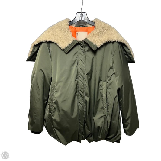Hooded Bubble Jacket By Pilcro In Green, Size: S