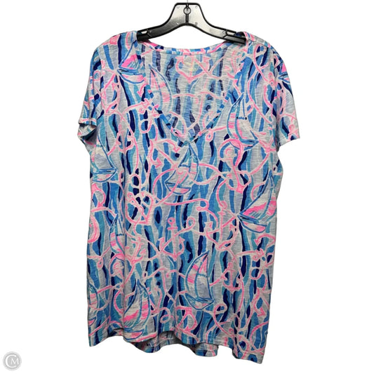 Top Short Sleeve Designer By Lilly Pulitzer In Nautical Print, Size: Xxl