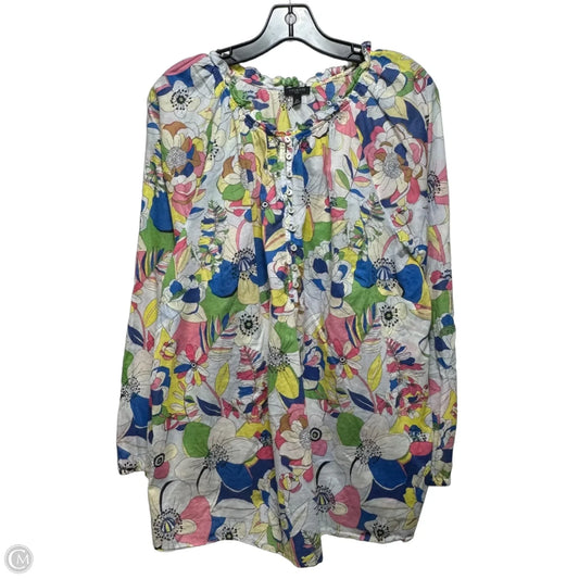 Top Long Sleeve By Talbots In Floral Print, Size: 2x