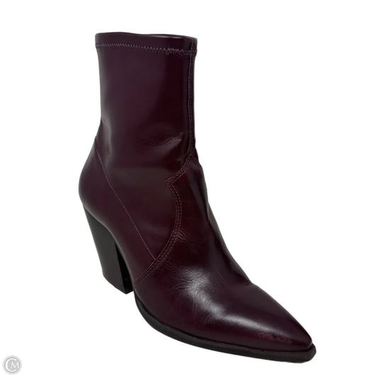 Boots Ankle Heels By Vince Camuto In Maroon, Size: 8