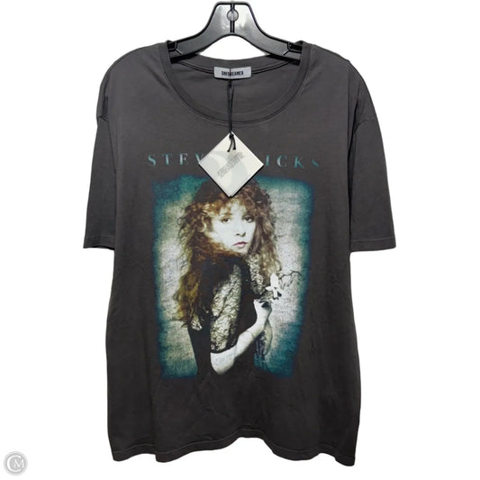 Stevie Nicks Top Short Sleeve By Daydreamer In Grey, Size: Xl