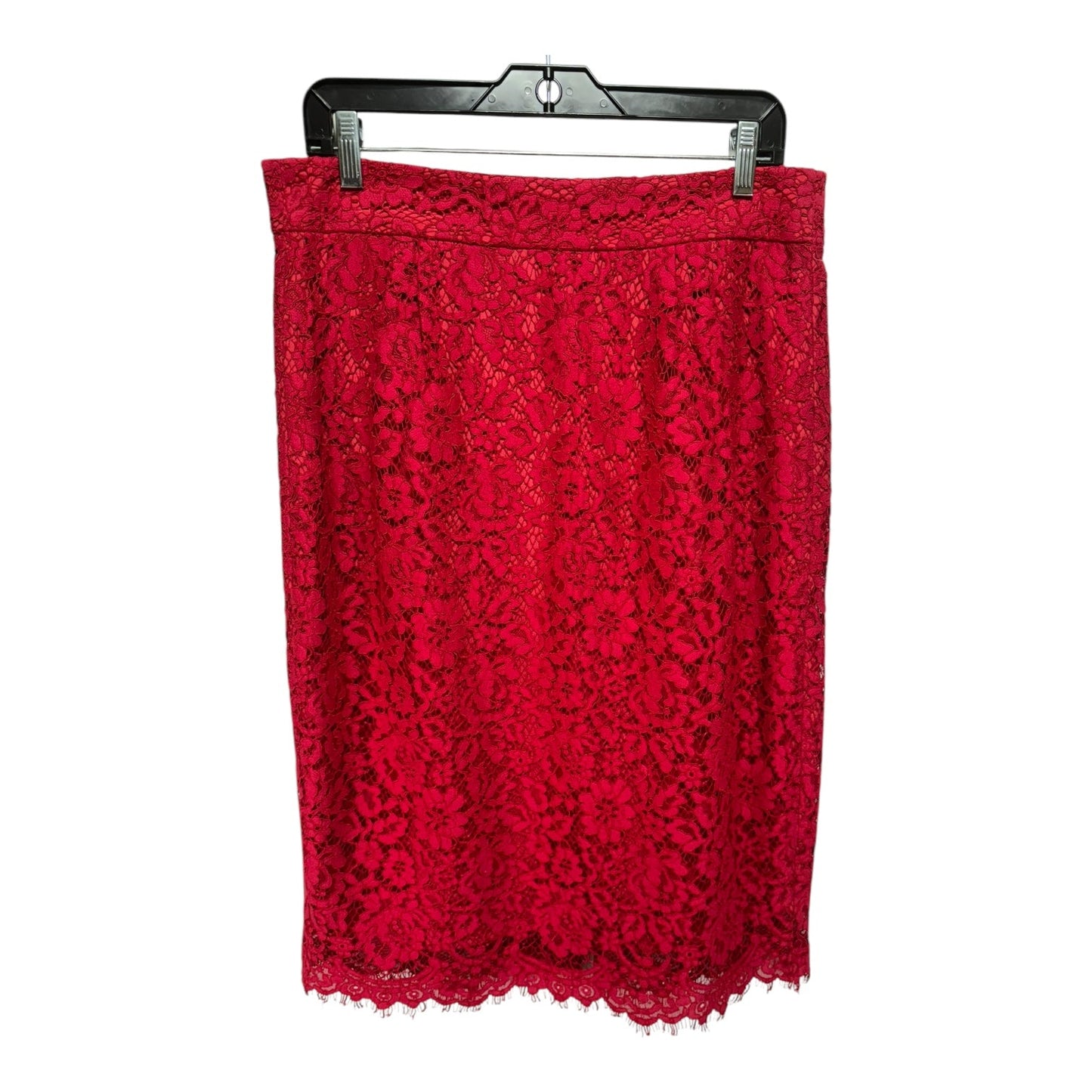 Lace Skirt Midi By J. Crew In Red, Size: 12