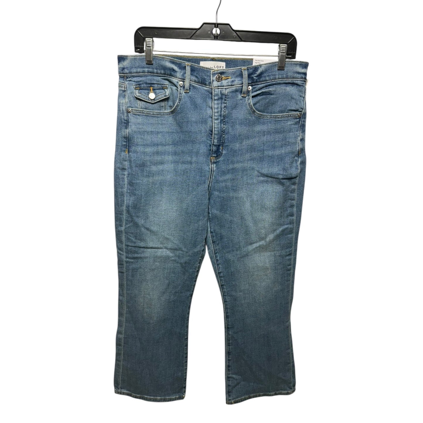 Jeans Straight By Loft In Blue Denim, Size: 12