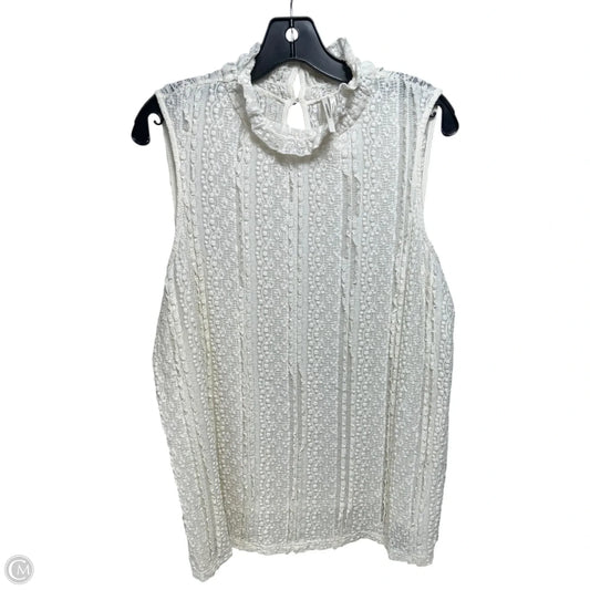 Lacy Top Sleeveless By Anthropologie In Cream, Size: Xl