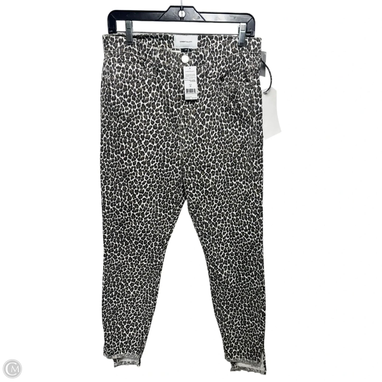 Super High Waist Stiletto Jeans Straight By Current/elliott In Animal Print, Size: 8
