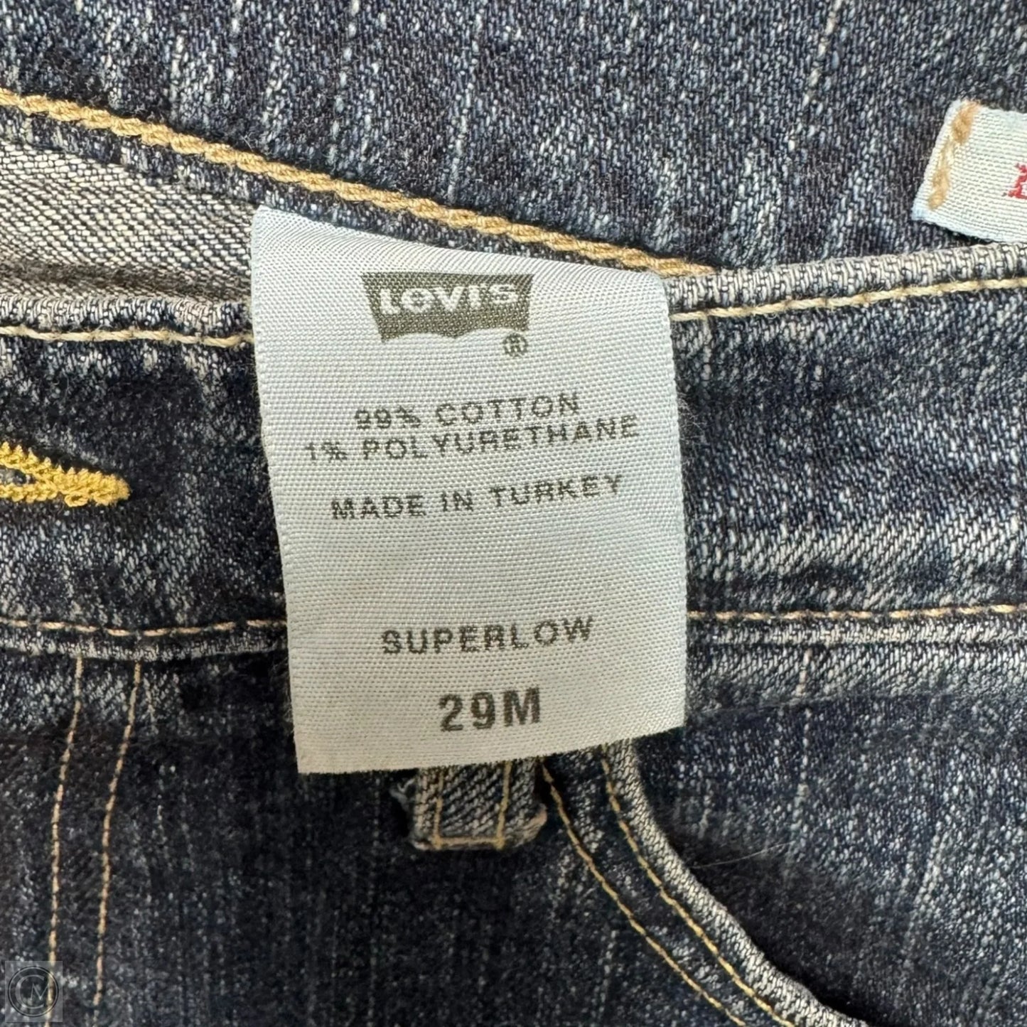 Super Low Boot Cut Jeans By Levis In Blue Denim, Size: 8