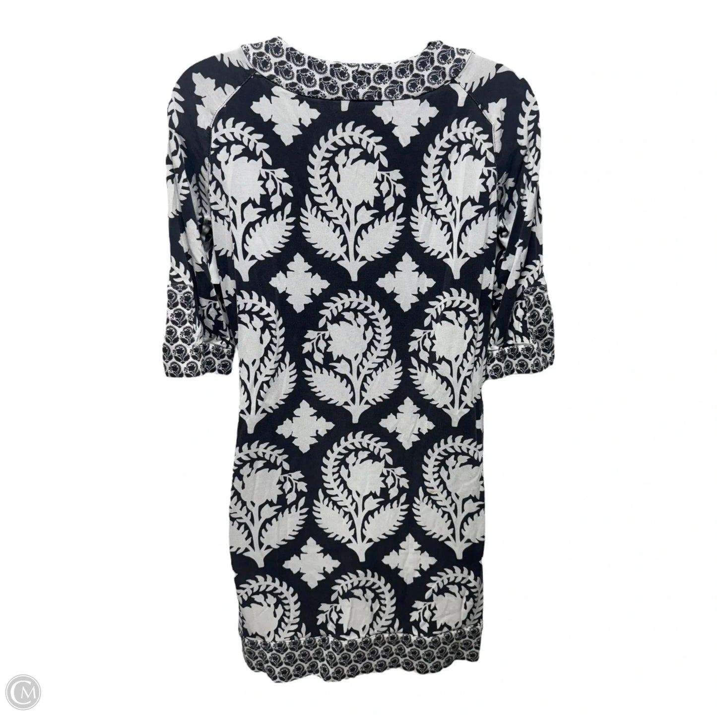 Silk Tunic Designer By Diane Von Furstenberg In Black & Grey, Size: 6