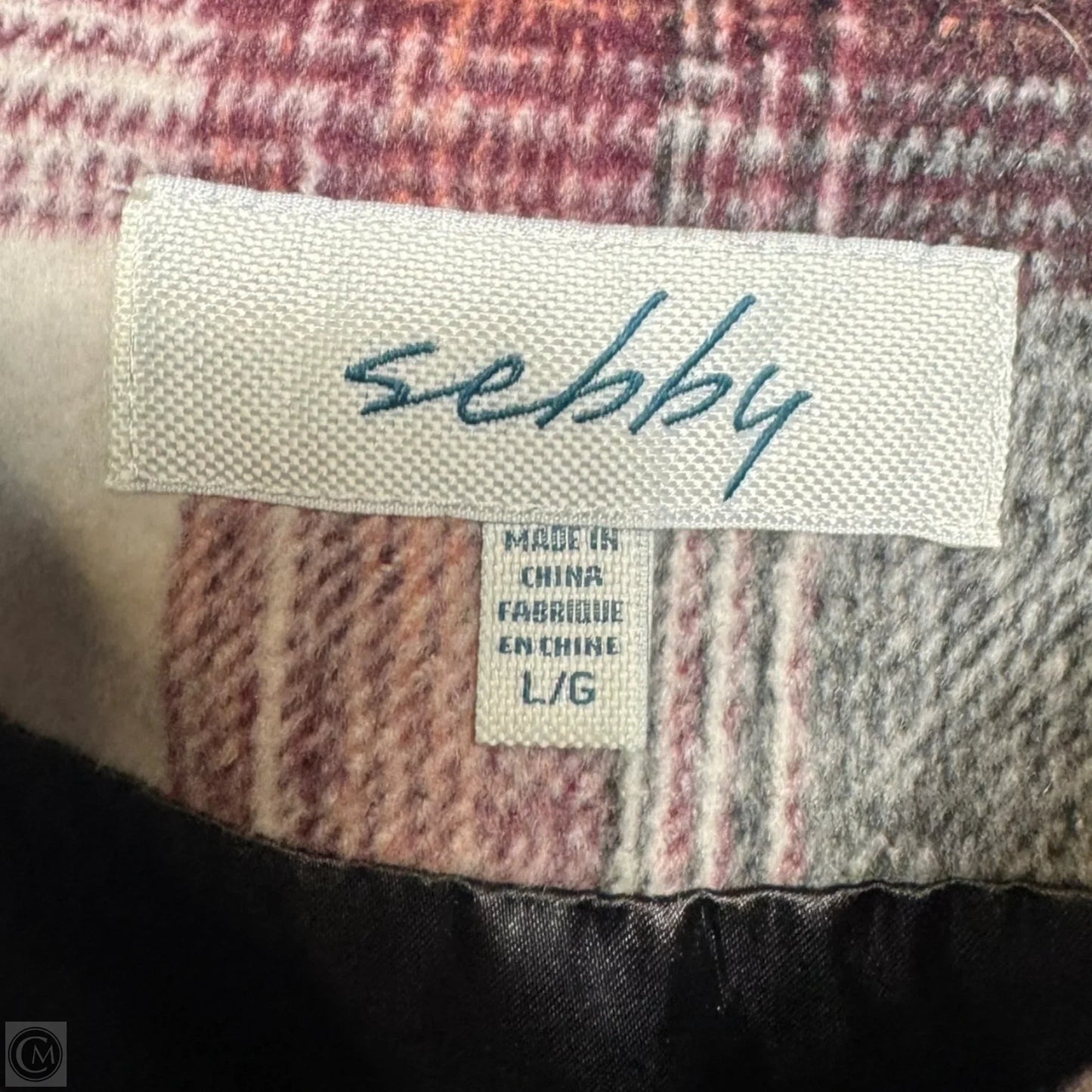 Jacket Puffer & Quilted By Sebby In Plaid Pattern, Size: L