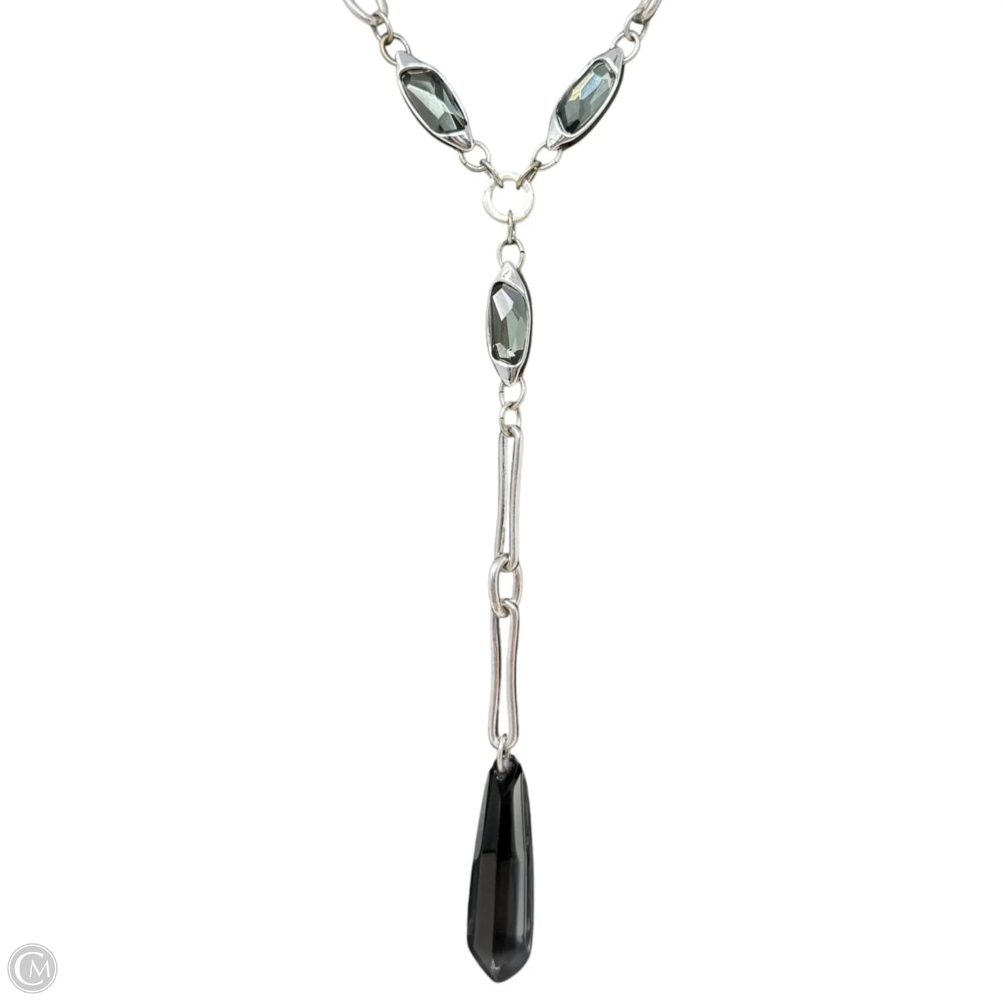 Crystal & Silver Tone Lariat & Y-drop Necklace By Robert Lee Morrison Soho