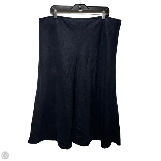 Linen Skirt Maxi By Eileen Fisher In Navy, Size: Xl