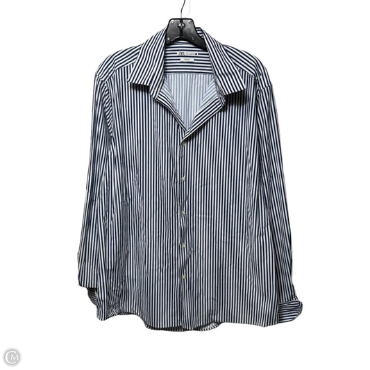 Slim Fit Top Long Sleeve By Zara In Striped Pattern, Size: Xl