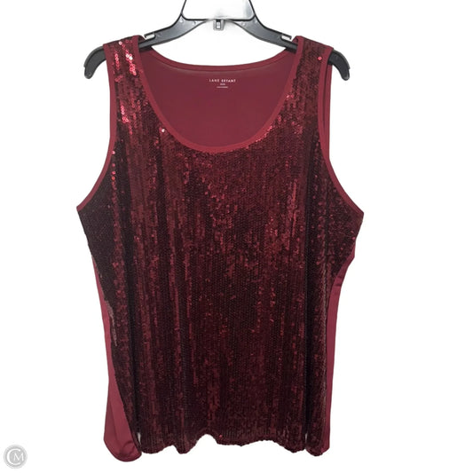 Sequin Top Sleeveless By Lane Bryant In Maroon, Size: 22/24
