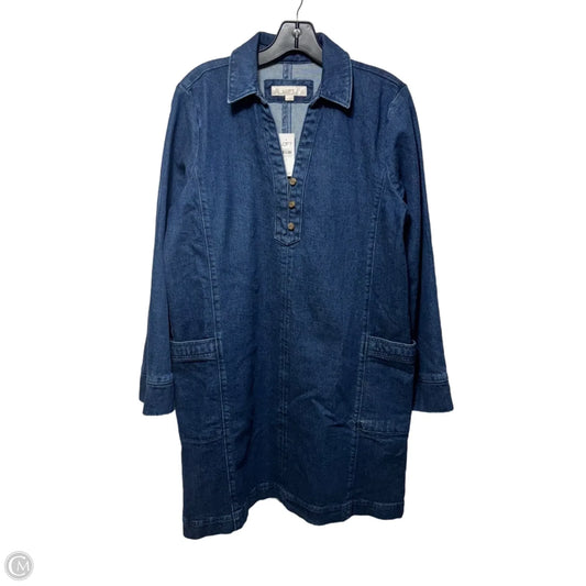 Dress Casual Midi By Loft In Blue Denim, Size: M