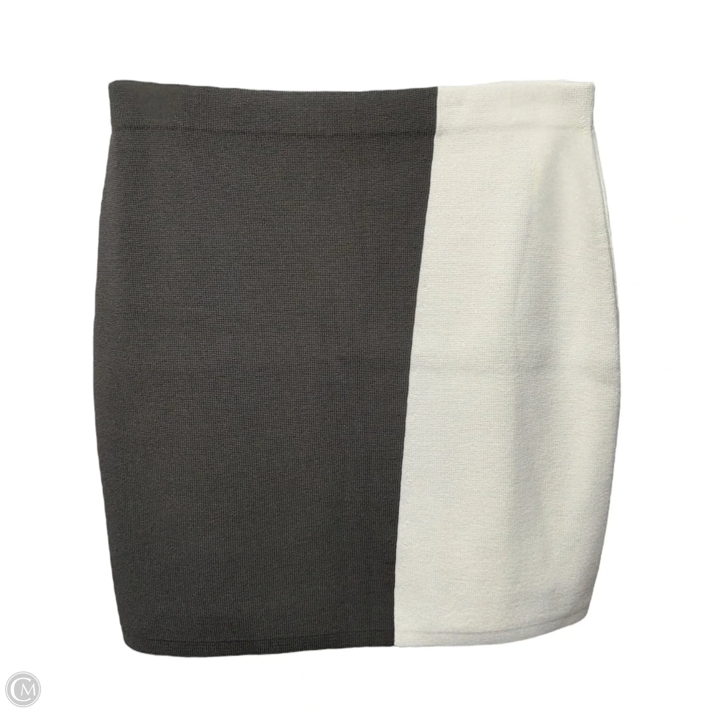 Colorblock Knit Skirt Mini & Short By Theory In Grey & White, Size: M