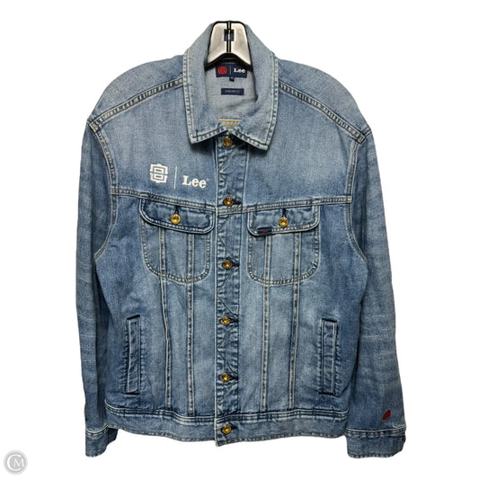 Jacket Denim By Lee In Animal Print, Size: M
