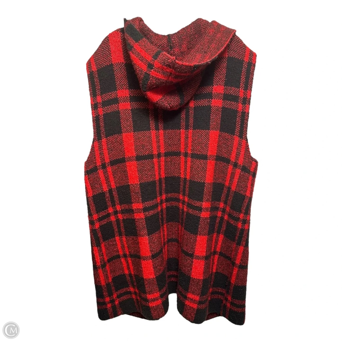 Sweater Cardigan By Cato In Plaid Pattern, Size: 18/20