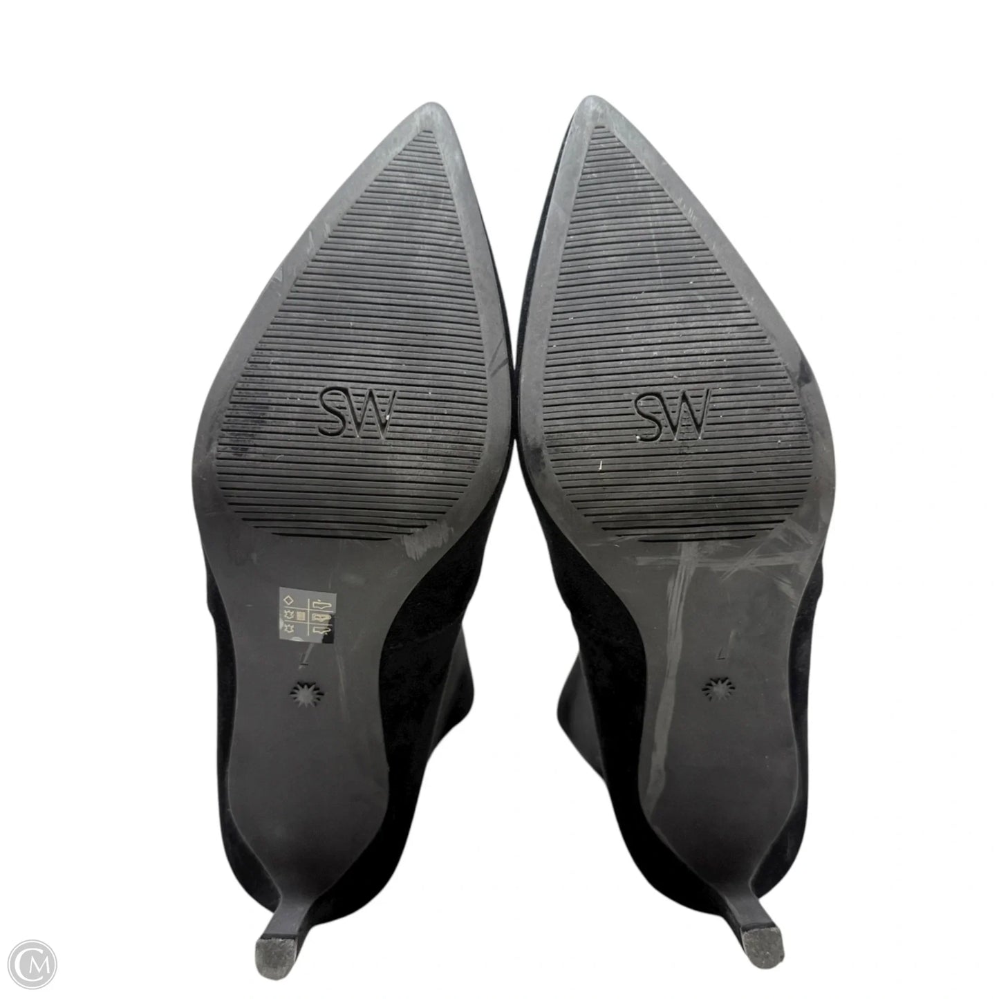 Power Boots 75 Designer By Stuart Weitzman In Black, Size: 7