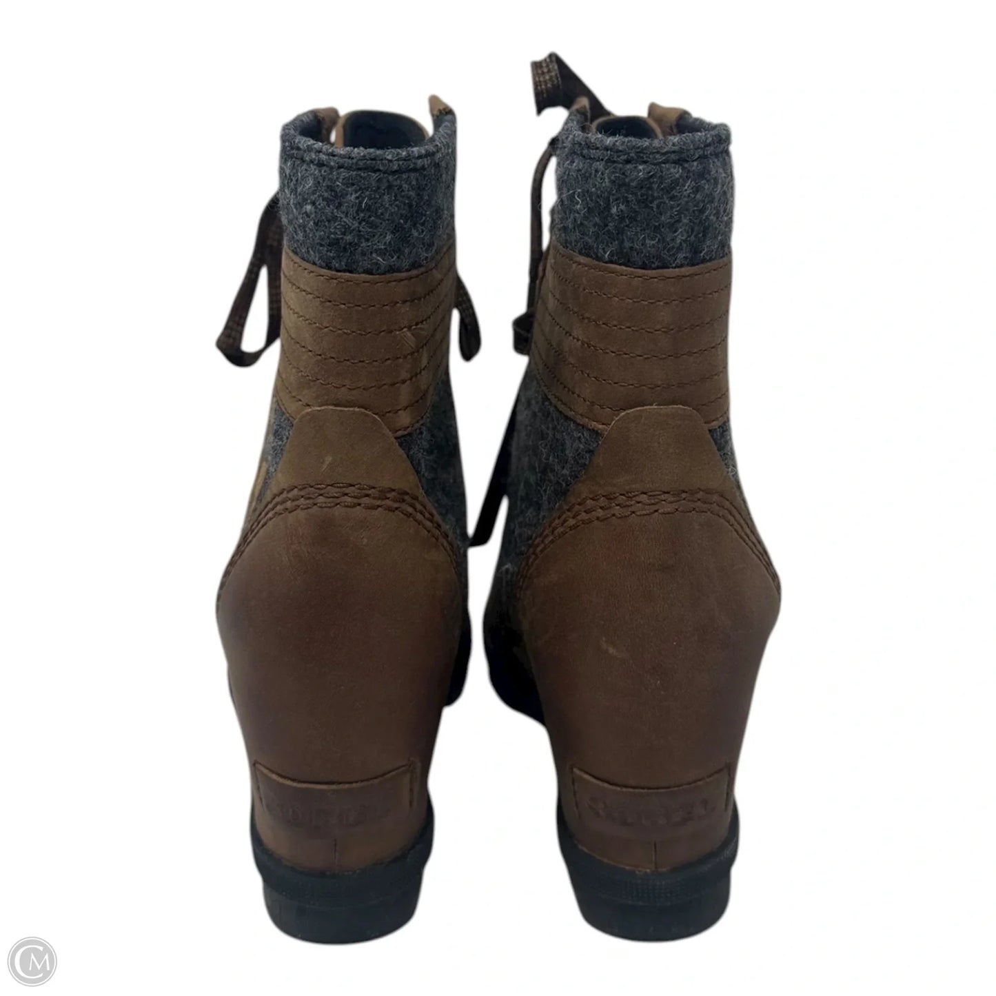 Lexie Wedge Boots Ankle Heels By Sorel In Brown, Size: 5