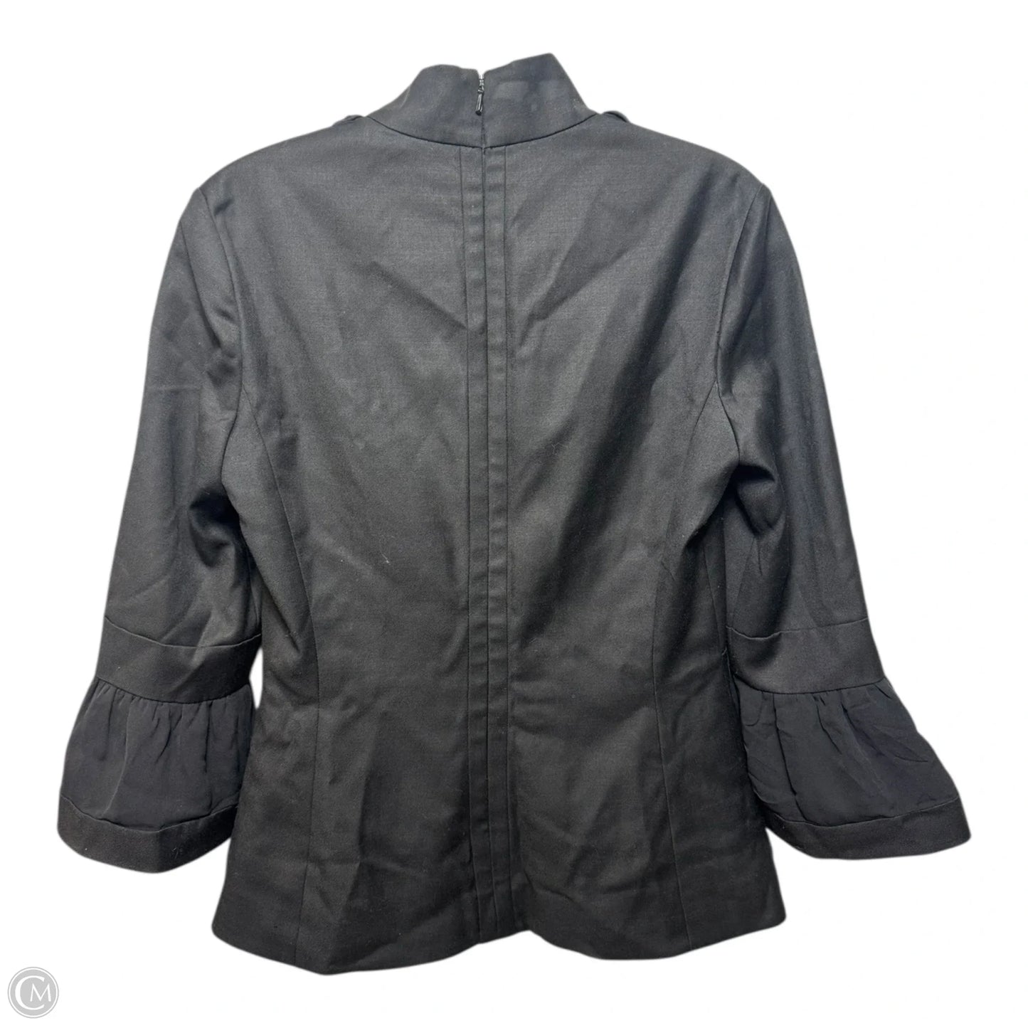 Wool Blend Zip Back Bell Sleeve Top Designer By Tory Burch In Black, Size: 4