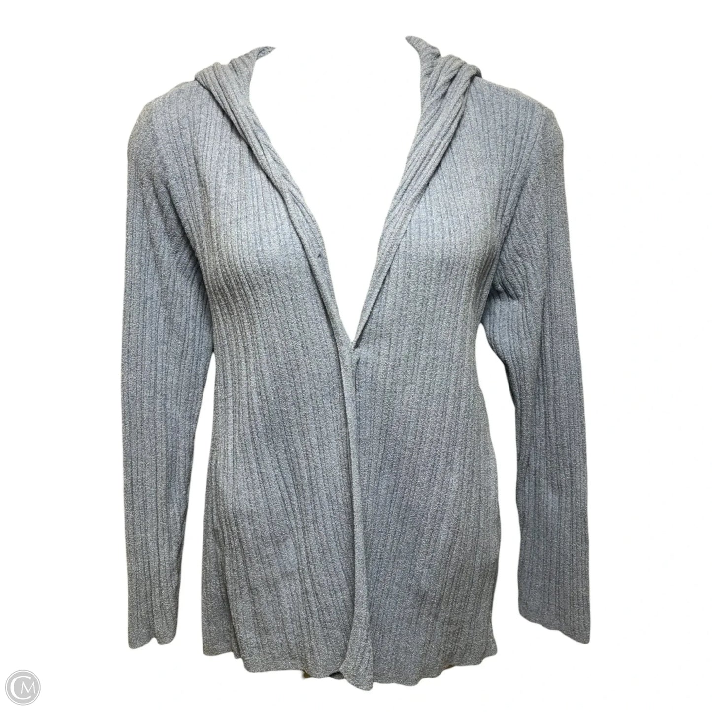 CozyChic Ultra Lite Oasis Ribbed Hoodie Cardigan By Barefoot Dreams In Blue, Size: 2x