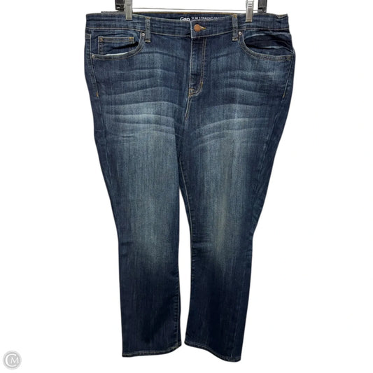 Slim Straight Crop Jeans By Gap In Blue Denim, Size: 18/34
