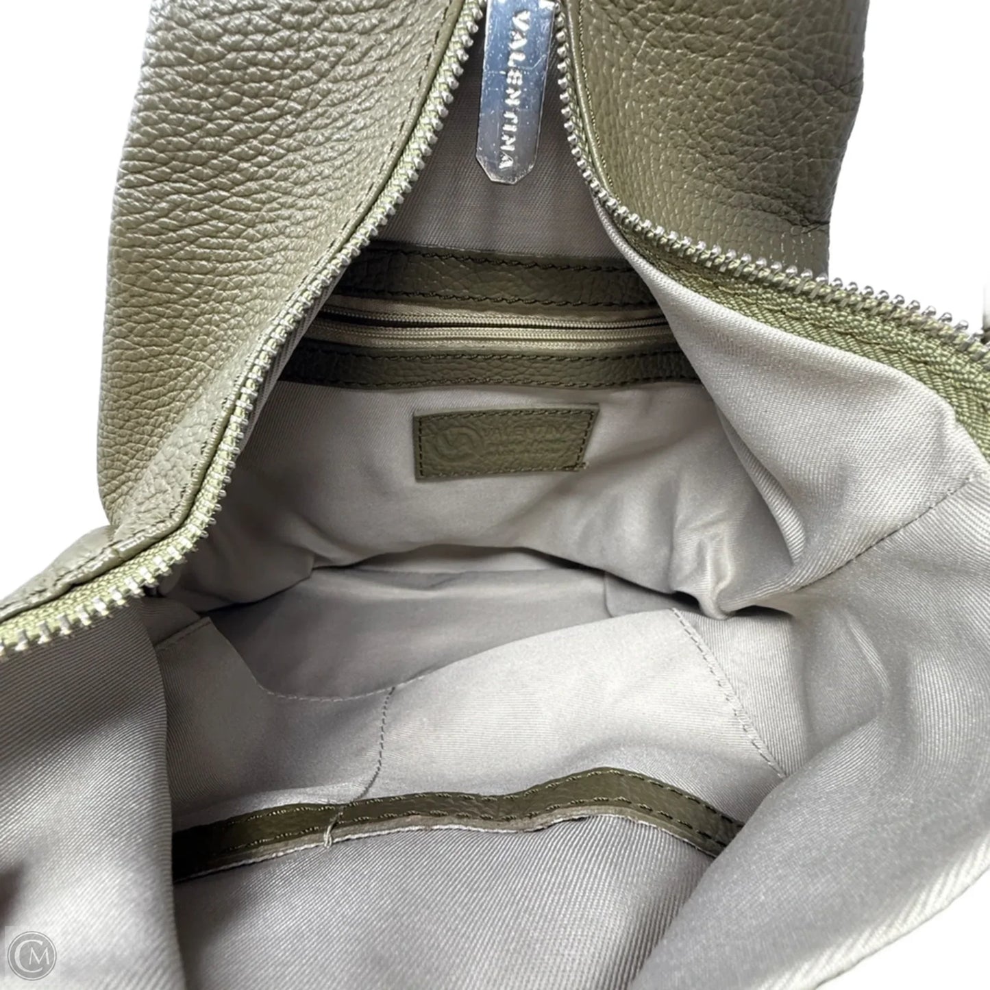 Italian Pebbled Leather Backpack By Valentina, Size: Medium