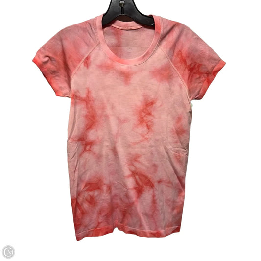 Athletic Top Short Sleeve By Lululemon In Pink, Size: 8