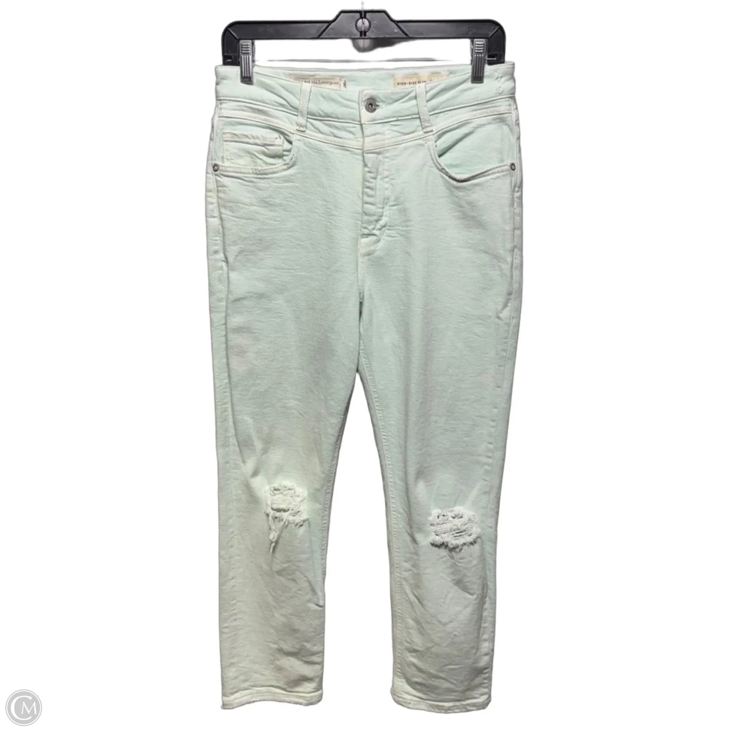 High Rise Slim Distressed Jeans By Pilcro In Green, Size: 10/30