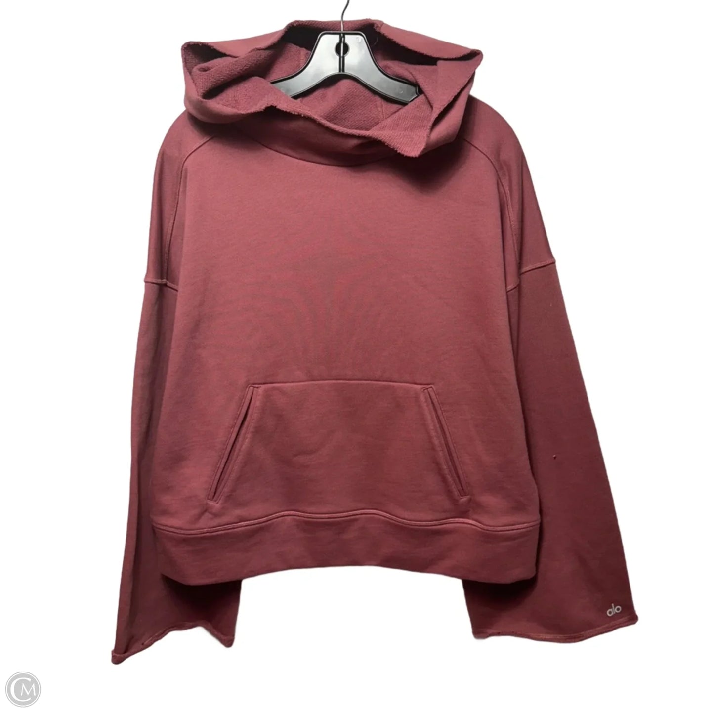 Raw Hem Sweatshirt Hoodie By Alo In Mauve, Size: Xl